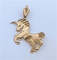 14 K Unicorn Charm Pendant