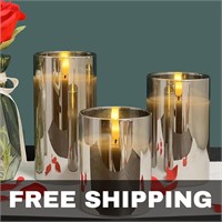 Glanzerste Glass Flameless Candles 3D Moving Flame