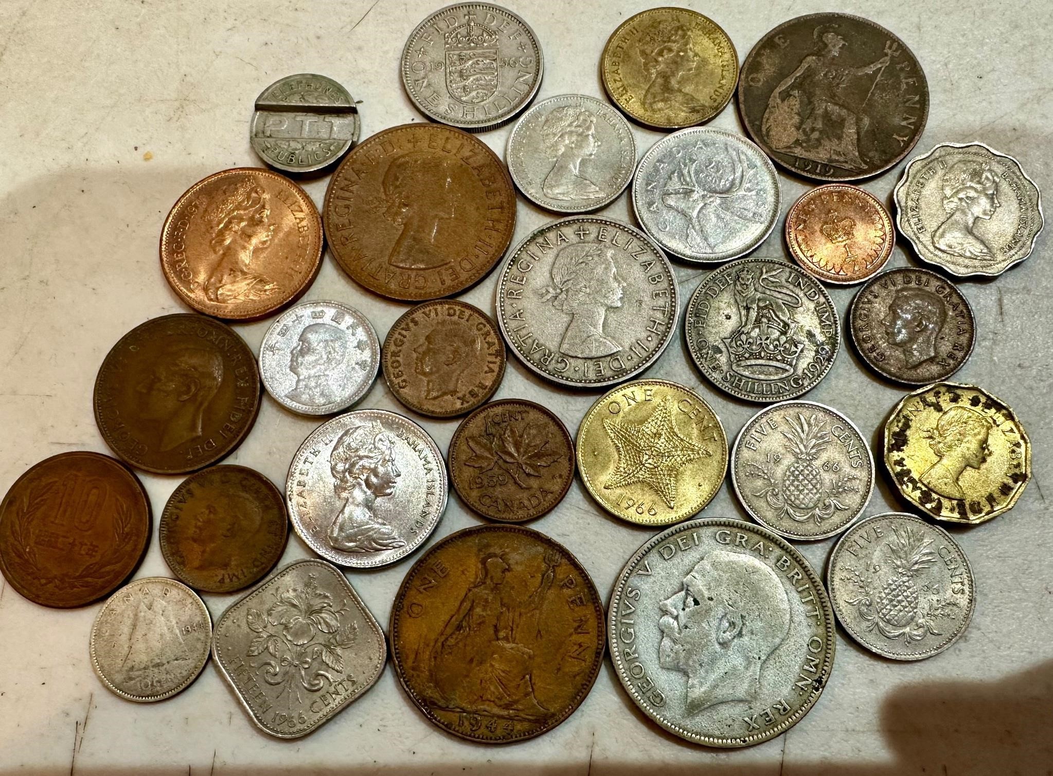 1940s, 50s, and 60s Foreign Coin and More Lot