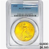 1925 $20 Gold Double Eagle PCGS MS64+