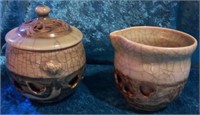 M - JAPANESE CERAMIC CREAMER & SUGAR BOWL (K7)