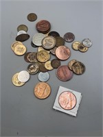 Baggie of Foreign Coins & Tokens