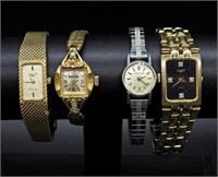 4 LONGINES VINTAGE LADIES GOLD & SILVER TONE