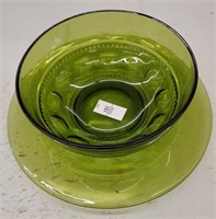 Green charger and bowl charger is 13 inches