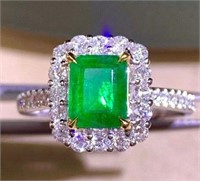 2.3ct natural emerald ring in 18K gold