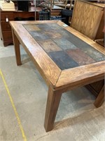 Oak Dining table with Slate inserts 36 X 60