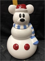 Disney Mickey snowman cookie jar