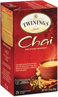 Twinings Chai Tea Bags, 1.76 Oz, Pack of 25