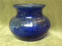 Indiana Glass Square Cobalt Blue Swirl SM vase