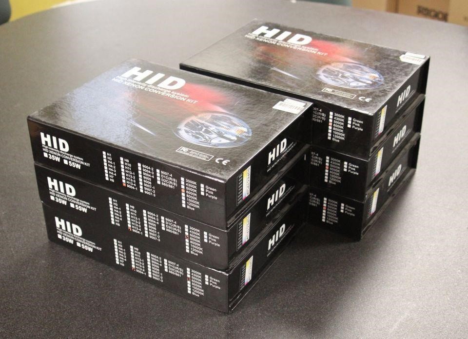 Lot of 6 HID Bulb Kit 9004 Reg 35W 6000K