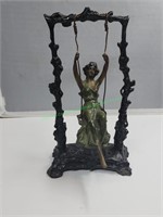Auguste Moreau Style Girl on a Swing Bronze Figure