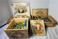 CIGAR BOXES FULL OF MARBLES
