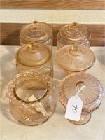 6 Pieces of Depression Glass