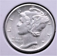 1941 D MERCURY DIME AU