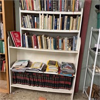 Two painted white shelving units (books not incl)