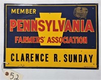 "Pennsylvania Farmers' Association & Member" Sign