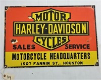 "Harley Davidson Motorcycles" 24" X 16" Porcelain