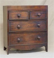 Georgian Style Mahogany Bow Front Table Top Chest.