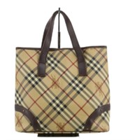 Burberry Leather Nova Check Handbag