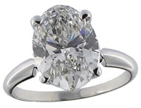 14k Gold 5.52 ct Oval VVS2 Lab Diamond Ring