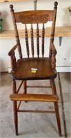 Mid Century Wood High Chair