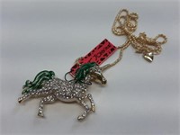 BLINGED OUT UNICORN WHIMSICAL BROOCH / PENDANT ON