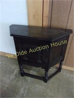 Dark Oak Cathedral Carved Entry Cabinet With