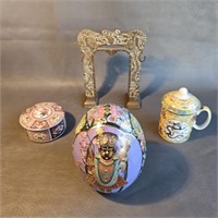 Asian Home Decor Items -Tea Cup, Box, Egg, etc
