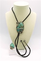 Sterling Turquoise Bolo & Ring