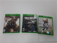(3) XBOX ONE GAMES - CALL OF DUTY GHOSTS, RYSE,