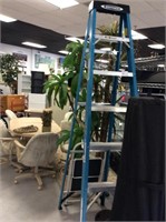 Blue fiberglass 8 foot ladder