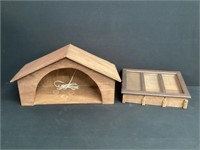 Primitive 3 Part Shadow Box & Lighted House
