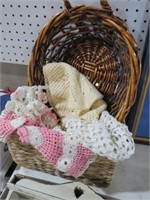2 BASKETS WITH DOILIES