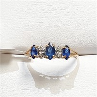$1200 10K  Sapphire(0.4ct) Diamond(0.04ct) Ring