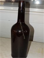 18" tall brown glass bottle
