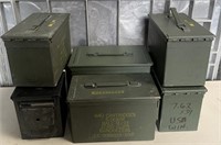 W - LOT OF 6 EMPTY AMMUNITION BOXES (H7)