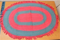 Vintage Crocheted Oval Rug