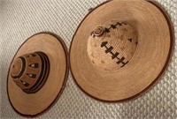 Lot of 2 Woven Grass Hats with Wide Brims