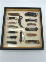 (15) Knife Collection in Shadow Box 14" x 15"