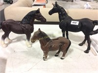 Lot of Three Cast Iron Horse Banks