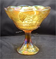 (S2) Indiana Glass Harvest Grape 8" Open Compote