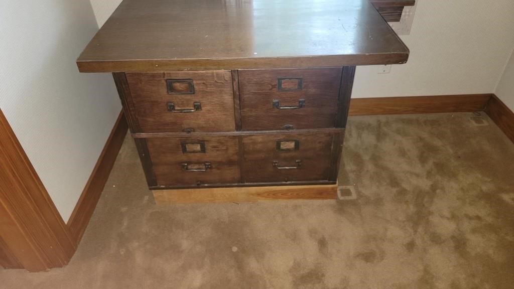 Stack wood filing cabinet table