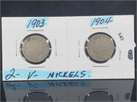 2-V Nickels 1903-1904