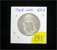 1964 Kennedy half dollar, unciculated