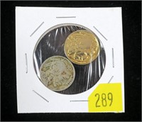 2- Buffalo nickels: 1934, 1935