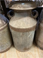 galvanized milk can with lid