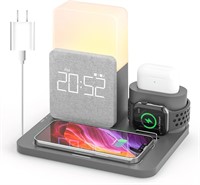 NEW $71 3-in-1 Wirelesss Charging Dock,Alarm Clock