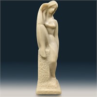 Signed Vincent Glinsky 1895-1975 Resin Seated Nude