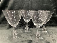 Set of 4 Etched Crystal Glassware