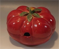 MAJOLICA  1950's TOMATO SUGAR BOWL DIP DISH ITALY